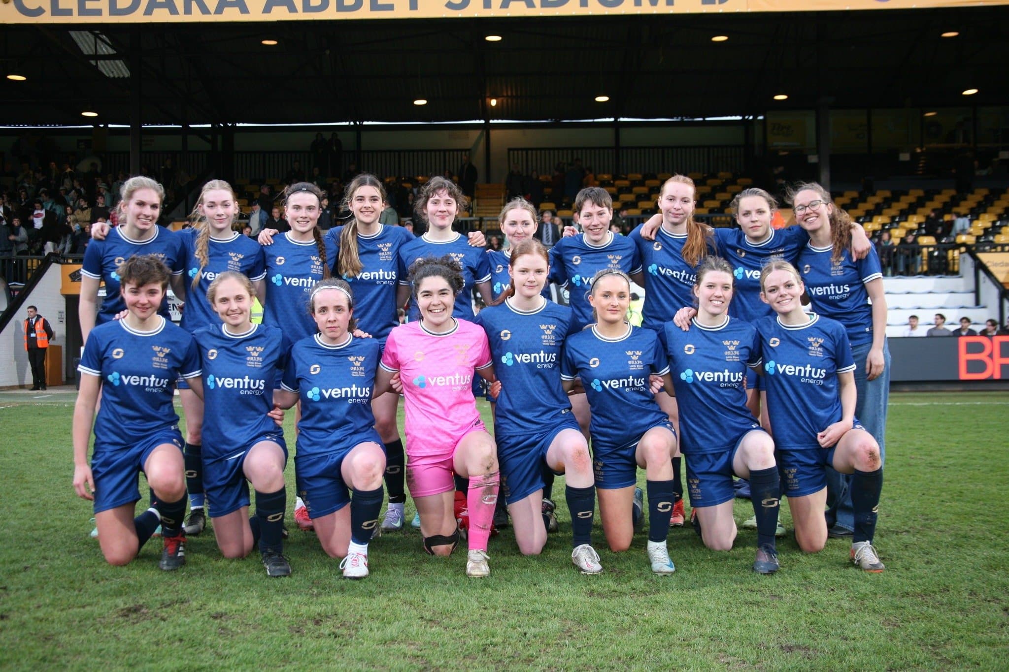 OUAFC Women's Blues team photo after a match